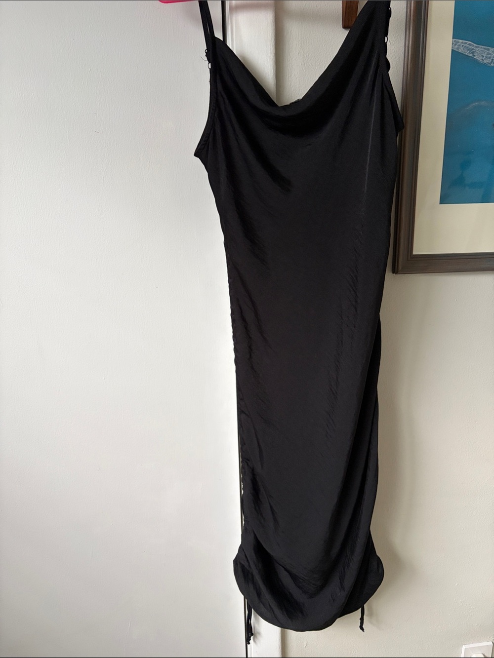 Express Black Maxi Slip Dress with Cowl Neck